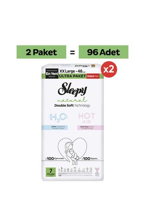 Sleepy Natural Double Soft Ultra Fırsat Paketi Külot Bez 7 Numara Xxlarge 96 Adet