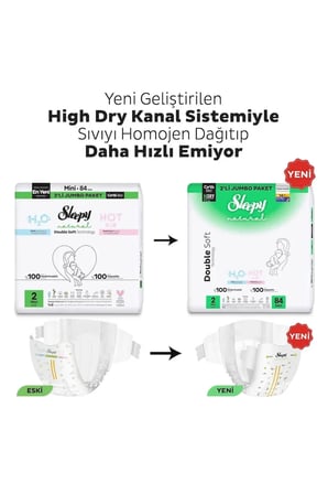 Sleepy Natural Double Soft Ultra Avantajlı Mega Paket Bebek Bezi 2 Numara Mini 336 Adet
