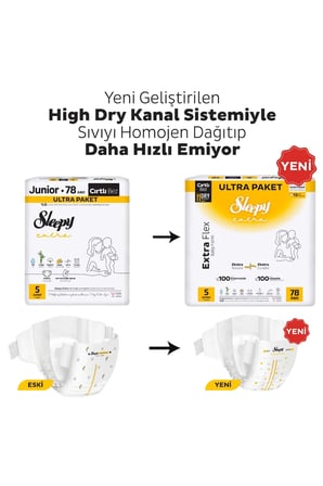 Sleepy Extra Flex Ultra Fırsat Paketi Bebek Bezi 5 Numara Junior 156 Adet
