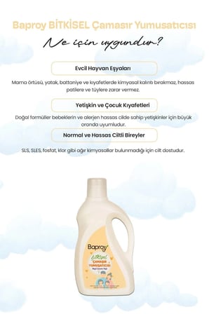 Baproy Bitkisel Çamaşır Yumuşatıcısı 1 L Doğal Lavanta Yağlı
