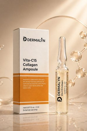 DERMALYN 3 Adet Kolajen Artırıcı C Vitamini Cilt Aydınlatıcı Leke Karşıtı Ampul Serum Dermaroller Dermapen