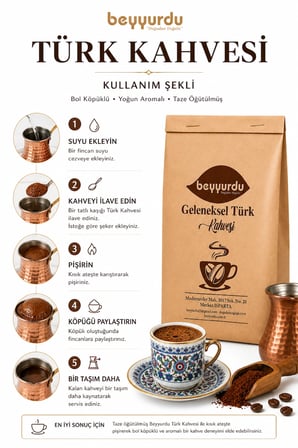 Türk Kahvesi Beyyurdu Bol Köpüklü Yoğun Aromalı Taze Öğütülmüş Kahve