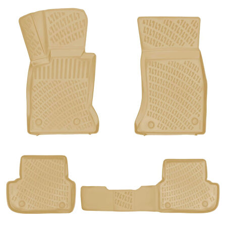 Rizline Bmw 5 Serisi G30 2017 Sonrası İle Uyumlu 3D Havuzlu Paspas Bej