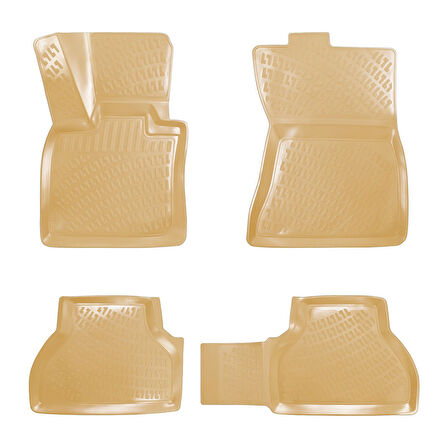 Rizline Bmw X5 E70 2006-2013 İle Uyumlu 3D Havuzlu Paspas Bej