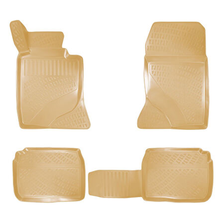 Rizline Mercedes E Serisi W124 1986-1994 İle Uyumlu 3D Havuzlu Paspas Bej