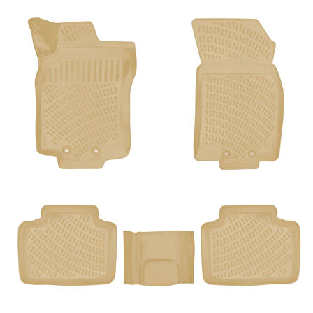 Rizline Nissan X-Trail 2013-2020 İle Uyumlu 3D Havuzlu Paspas Bej