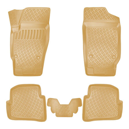 Rizline Seat Cordoba 2002-2008 İle Uyumlu 3D Havuzlu Paspas Bej