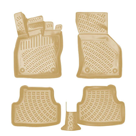 Rizline Skoda Karoq 2017 Sonrası İle Uyumlu 3D Havuzlu Paspas Bej