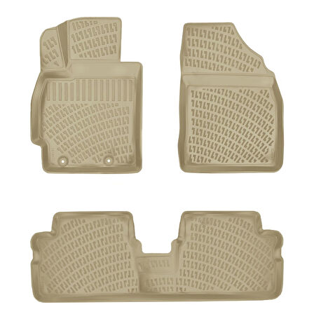 Rizline Toyota Auris 2006-2012 İle Uyumlu 3D Havuzlu Paspas Bej