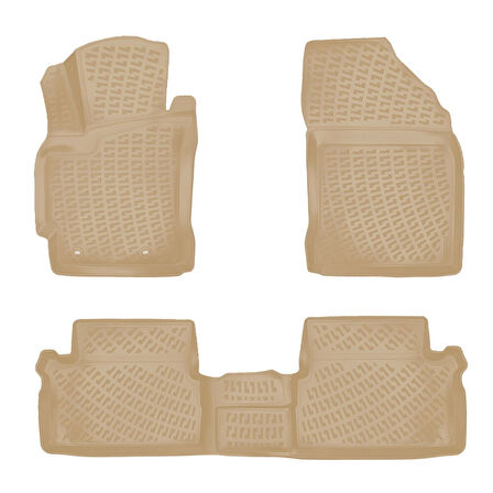 Rizline Toyota Auris 2012 Sonrası İle Uyumlu 3D Havuzlu Paspas Bej