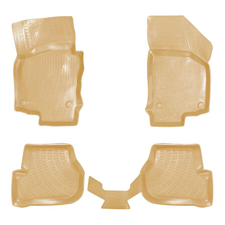 Rizline Volkswagen Golf 5 2003-2009 İle Uyumlu 3D Havuzlu Paspas Bej