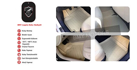 Rizline Volkswagen Jetta 2005-2011 İle Uyumlu 3D Havuzlu Paspas Bej