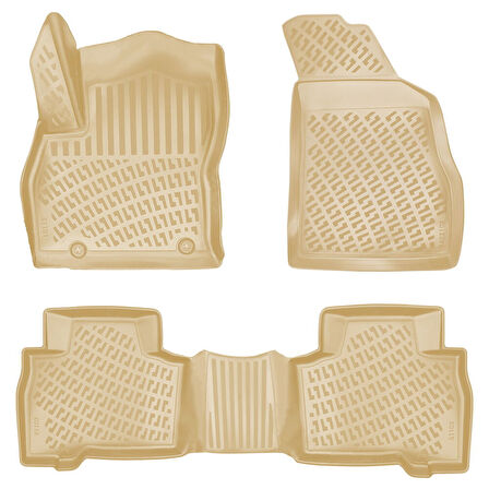 Rizline Fiat Fiorino 2020 Sonrası İle Uyumlu 3D Havuzlu Paspas Bej