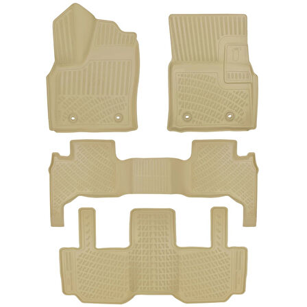 Rizline Toyota Land Cruiser J300 2021-2024 İle Uyumlu 3D Havuzlu Paspas Bej