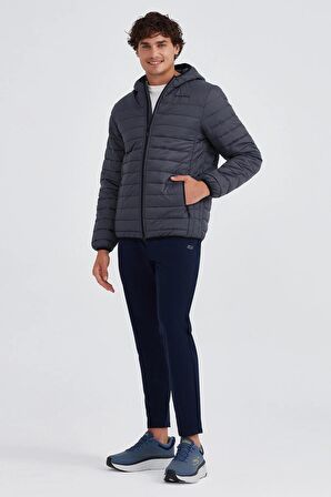 Skechers Essential Synthetic Fill Jacket Kapüşonlu Şişme Erkek Mont Gri