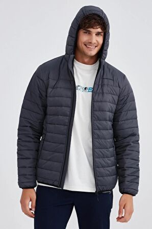 Skechers Essential Synthetic Fill Jacket Kapüşonlu Şişme Erkek Mont Gri