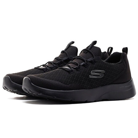 Skechers Dynamight 2.0-Real Smooth Memory Foam Womens Sneaker Black Lastik Bağcıklı Hafızalı taban Kadın Günlük Spor Ayakkabı Siyah