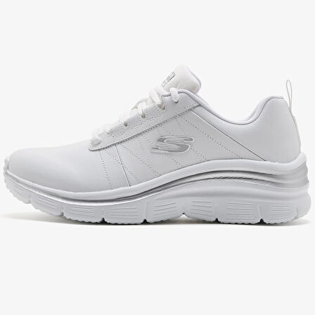 Skechers Fashion Fit-Effortless Memory Foam Leather Womens Sneaker White Hafızalı Taban Hakiki Deri Kadın Günlük Spor Ayakkabı Beyaz