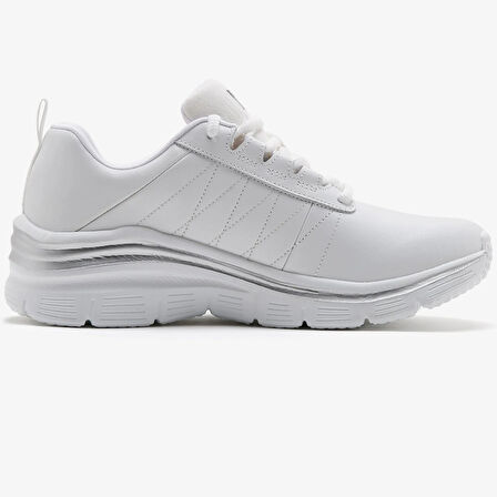 Skechers Fashion Fit-Effortless Memory Foam Leather Womens Sneaker White Hafızalı Taban Hakiki Deri Kadın Günlük Spor Ayakkabı Beyaz
