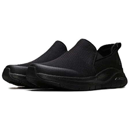 Skechers Arch Fit Banlin Sneaker Konfor Tabanlı Erkek Yürüyüş Ayakkabısı 4cm Yükseklik Siyah
