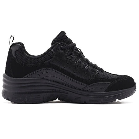 Skechers Fashion Fit Womens Memory Foam Walking Black Hafızalı Taban Kadın Günlük Spor Ayakkabı Siyah