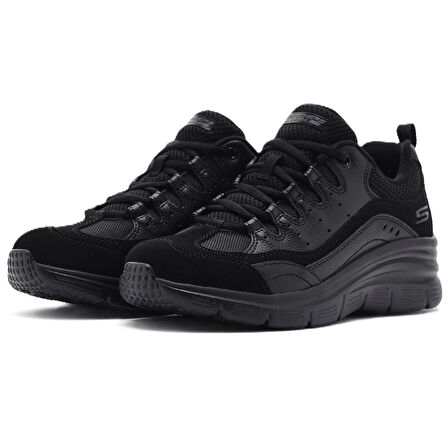 Skechers Fashion Fit Womens Memory Foam Walking Black Hafızalı Taban Kadın Günlük Spor Ayakkabı Siyah