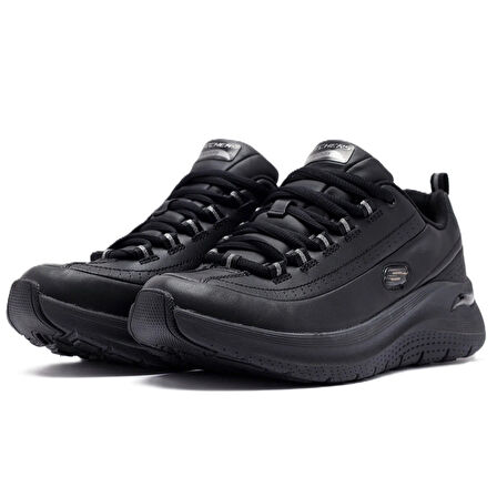 Skechers Arch Fit 2.0-Star Bound Leather Womens Sneaker Hakiki Deri Kadın Günlük Spor Ayakkabı Siyah