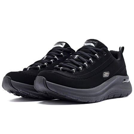 Skechers Arch Fit 2.0-Dark Horse Leather Womens Sneaker Hakiki Deri Kadın Günlük Spor Ayakkabı Siyah