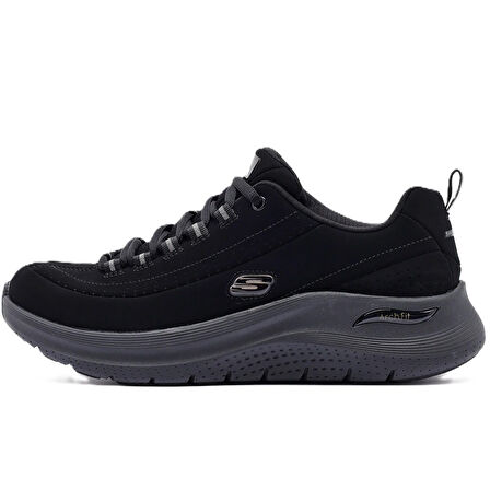 Skechers Arch Fit 2.0-Dark Horse Leather Womens Sneaker Hakiki Deri Kadın Günlük Spor Ayakkabı Siyah