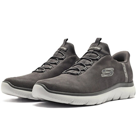 Skechers Summits-Korlo Memory Foam Mens Sneaker Hafızalı Taban Lastik Bağcıklı Erkek Günlük Spor Ayakkabı Gri