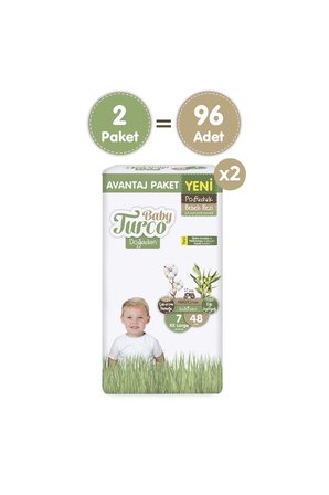 Baby Turco Doğadan Süper Avantaj Paketi Pofuduk Bebek Bezi 7 Numara Xxlarge 96 Adet