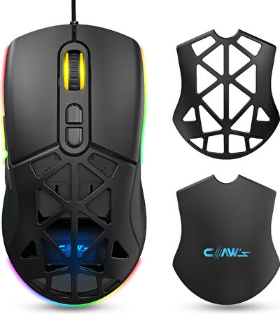 Nexus X1 12800 Dpi Reflex Örgü Kablolu & Değiştirilebilir Kapaklı Gaming Mouse - Siyah
