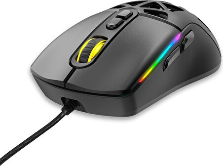 Nexus X1 12800 Dpi Reflex Örgü Kablolu & Değiştirilebilir Kapaklı Gaming Mouse - Siyah