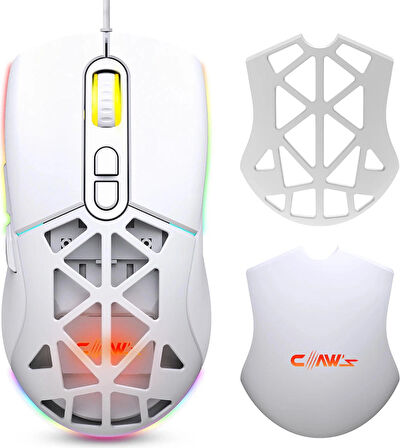 Nexus X1 12800 Dpi Reflex Örgü Kablolu & Değiştirilebilir Kapaklı Gaming Mouse - Beyaz