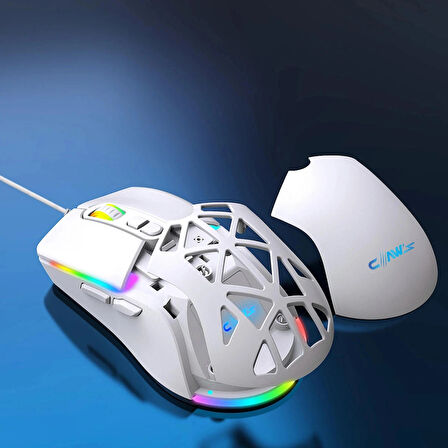 Nexus X1 12800 Dpi Reflex Örgü Kablolu & Değiştirilebilir Kapaklı Gaming Mouse - Beyaz
