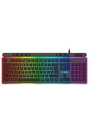 Nova K1 360° Özelleştirilebilir Rgb & Yazılımlı Full Membran 104+7 Tuşlu Gaming Klavye