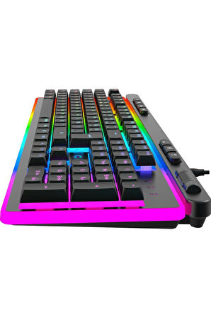 Nova K1 360° Özelleştirilebilir Rgb & Yazılımlı Full Membran 104+7 Tuşlu Gaming Klavye