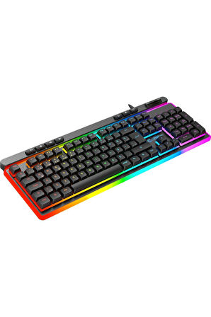 Nova K1 360° Özelleştirilebilir Rgb & Yazılımlı Full Membran 104+7 Tuşlu Gaming Klavye