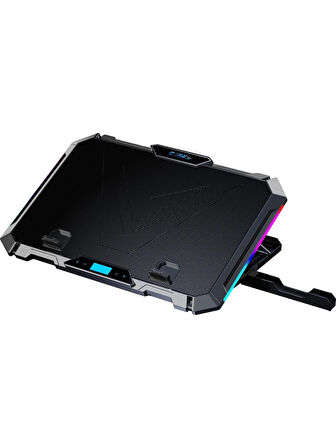 Vortex 8x Fan - 10 Mod RGB - LCD Ekran - Fan ve Yükseklik Kademeli 2x USB Notebook Soğutucu