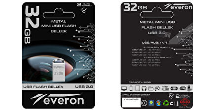 Everon 32gb Metal Usb Mini Flash Bellek 