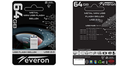 Everon 64gb Metal Usb Mini Flash Bellek 