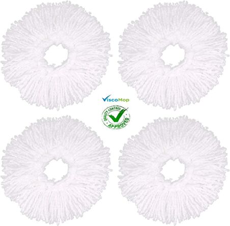 Viscomop Döner Başlıklı Mikrofiber Mop Yedeği 4'lü Ekonomik Set