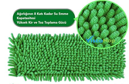 Viscomop Pratik Süper Emici Toz Toplayıcı Microfiber Şönil Mop Bezi 50 cm