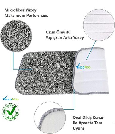 Viscomop Sprey Mop Yedek Bezi 4'lü - Deerma, Pony, Parex Uyu mlu