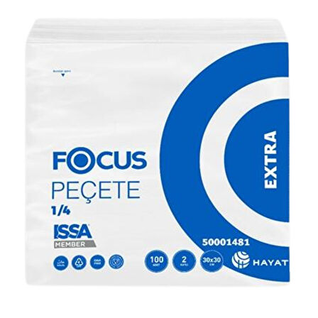 Focus Extra Peçete 30 cm. x 30 cm. % 100 Selüloz 2 Koli (48 Paket) (50001481)