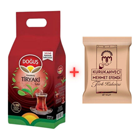Doğuş Karadeniz Tiryaki Siyah Çay 5000 gr - Mehmet Efendi Türk Kahvesi 100 Gr Hediye