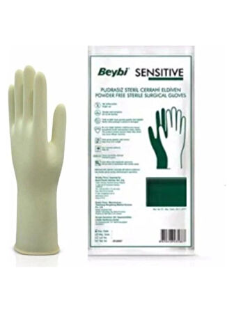 Beybi Sensitive Pudrasız Steril Eldiven No: 6.5 50'li