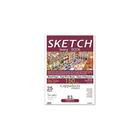 Folix Sketchbook Cappadocia 34,5 x 49,5 B3 Tutkallı 150 Gr. İvory 25 Yaprak Eskiz Defteri