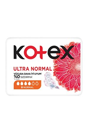 Kotex Ultra Normal 8'li Paket x 24 Adet (1 Koli) Hijyenik Ped %0 Sızdırma