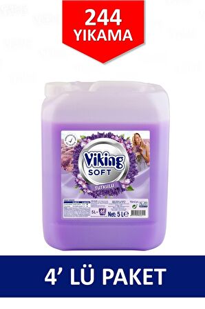 Viking Soft Bahar Tazeliği Sıvı Deterjan 61 Yıkama Yumuşatıcı 5 lt 4'lü